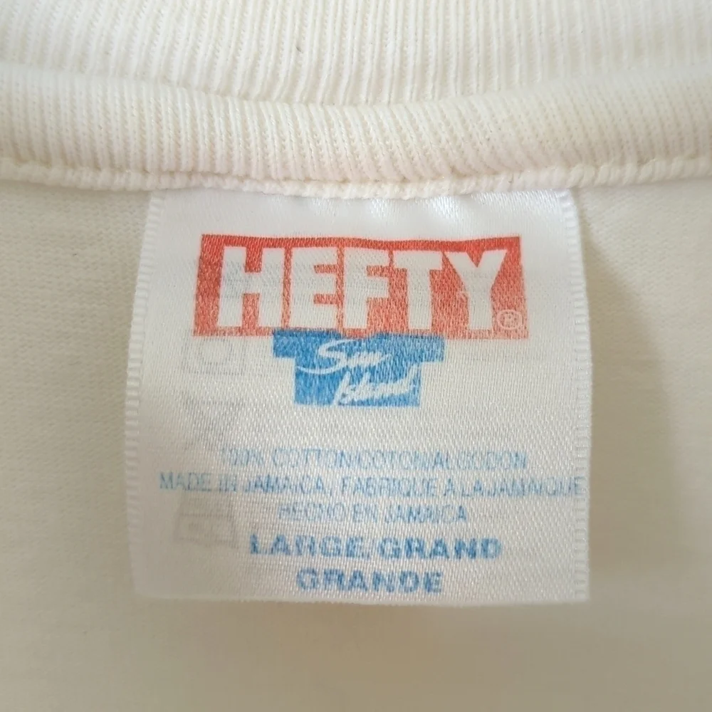 Hefty 90's Vintage Alaska Embroidered Short Sleeve Crewneck T-shirt White Large - Picture 4 of 10